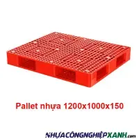 Pallet nhựa 2 mặt 1200x1000x150 đỏ