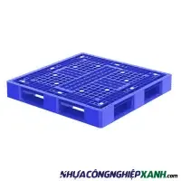 Pallet nhựa 1 mặt 1100x1100x150mm xanh dương
