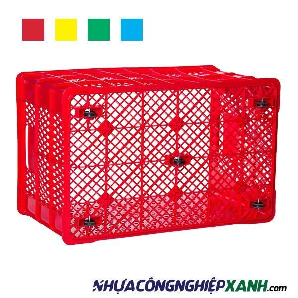 Thùng nhựa rỗng có 5 bánh xe (sọt nhựa có bánh xe)