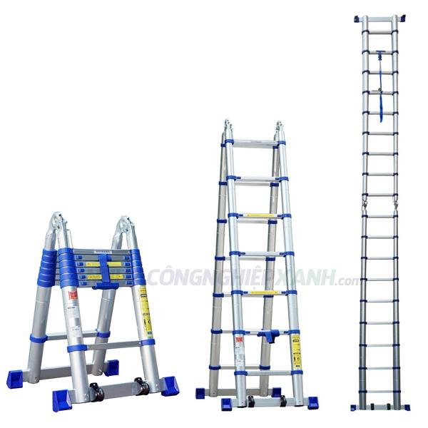 Thang nhôm chữ A rút đôi Advindeq ADT707B
